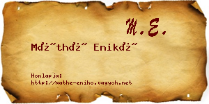 Máthé Enikő névjegykártya
