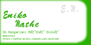 eniko mathe business card